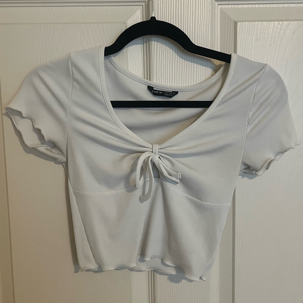 white tie crop top